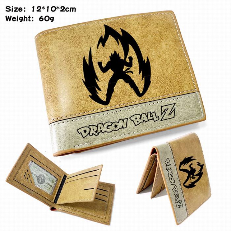 Dragon Ball-2 Anime high quality PU two fold embossed wallet 12X10X2CM 60G