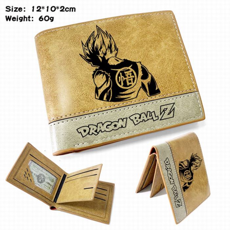 Dragon Ball-4 Anime high quality PU two fold embossed wallet 12X10X2CM 60G