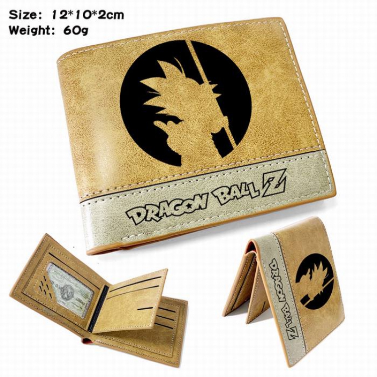 Dragon Ball-3 Anime high quality PU two fold embossed wallet 12X10X2CM 60G