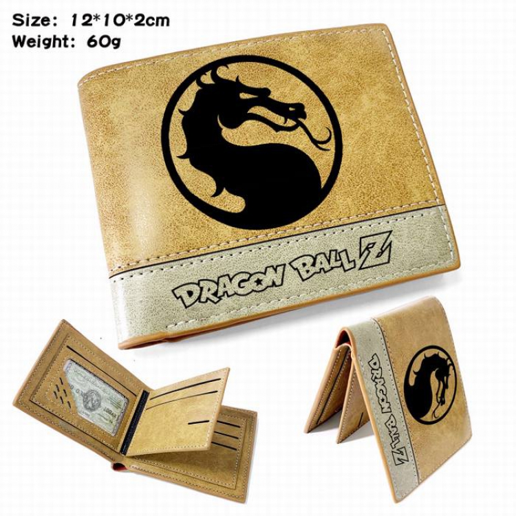 Dragon Ball-5 Anime high quality PU two fold embossed wallet 12X10X2CM 60G