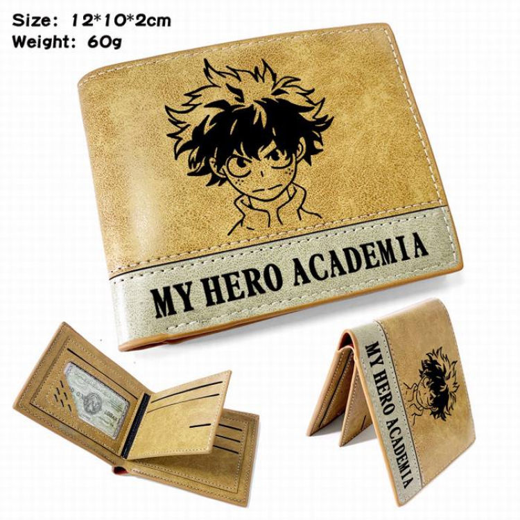 My Hero Academia-8 Anime high quality PU two fold embossed wallet 12X10X2CM 60G