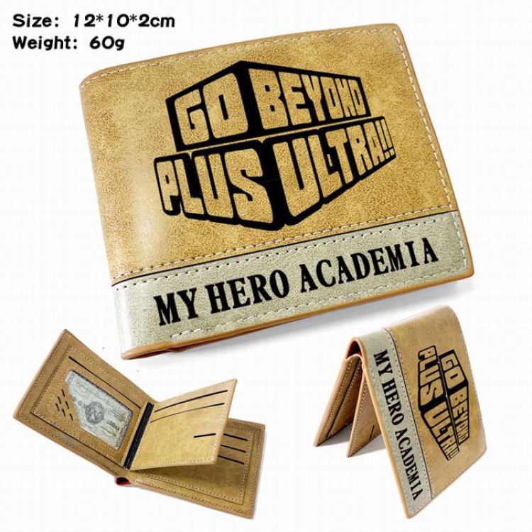 My Hero Academia-7 Anime high quality PU two fold embossed wallet 12X10X2CM 60G