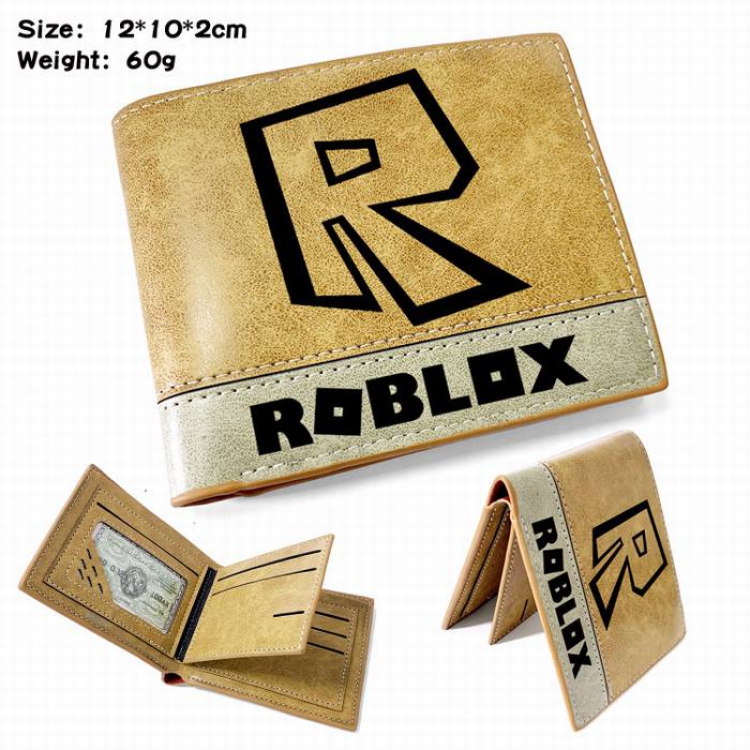 Roblox-3 Anime high quality PU two fold embossed wallet 12X10X2CM 60G