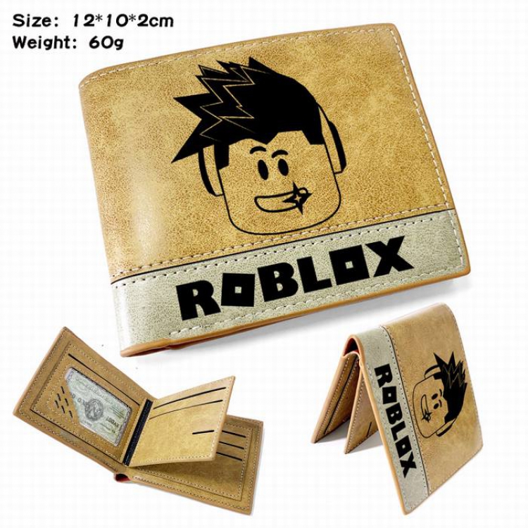 Roblox-1 Anime high quality PU two fold embossed wallet 12X10X2CM 60G