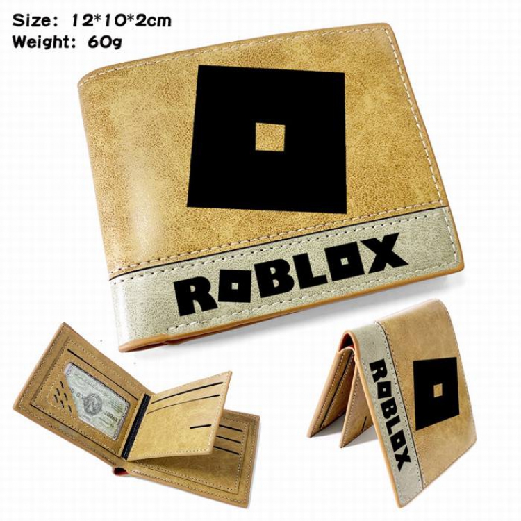 Roblox-2 Anime high quality PU two fold embossed wallet 12X10X2CM 60G