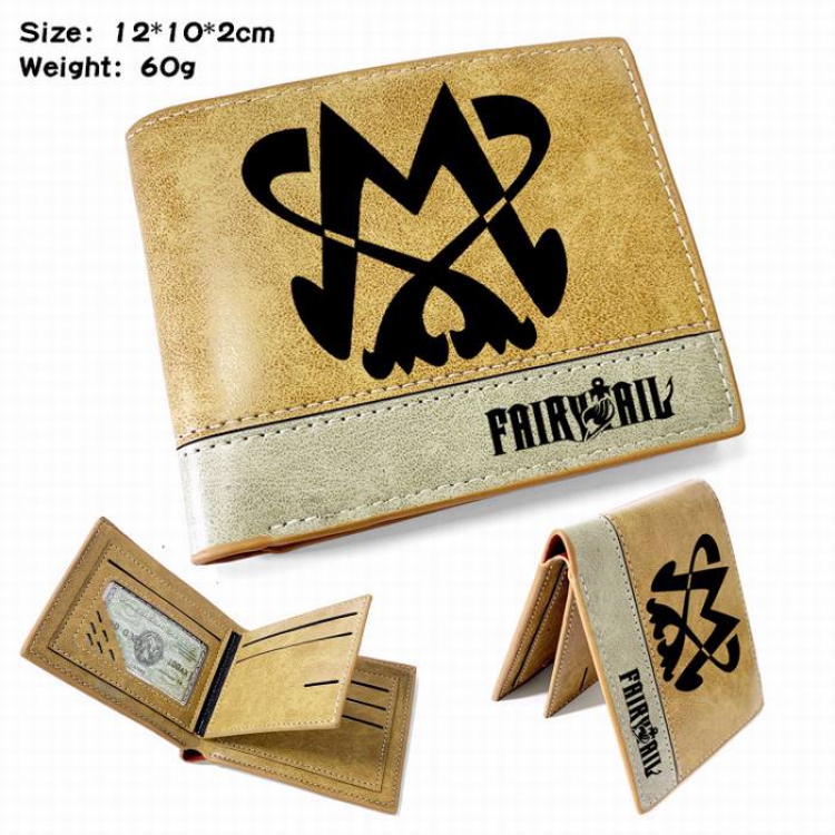 Fairy Tail-15 Anime high quality PU two fold embossed wallet 12X10X2CM 60G