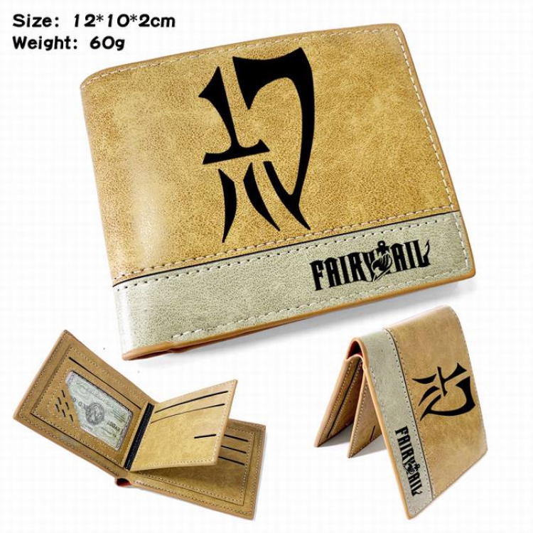 Fairy Tail-14 Anime high quality PU two fold embossed wallet 12X10X2CM 60G