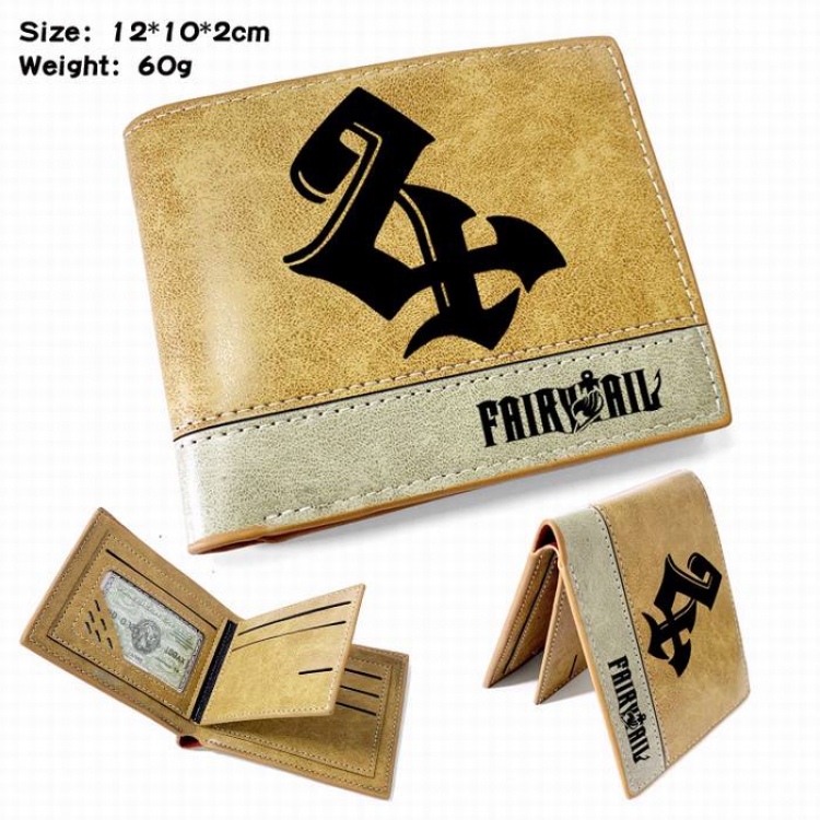 Fairy Tail-11 Anime high quality PU two fold embossed wallet 12X10X2CM 60G