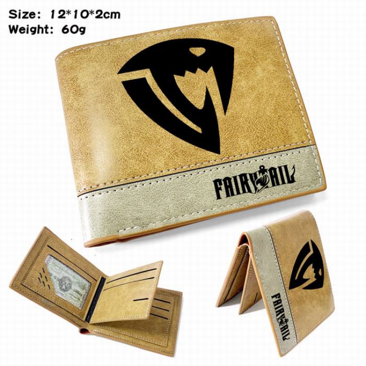 Fairy Tail-13 Anime high quality PU two fold embossed wallet 12X10X2CM 60G