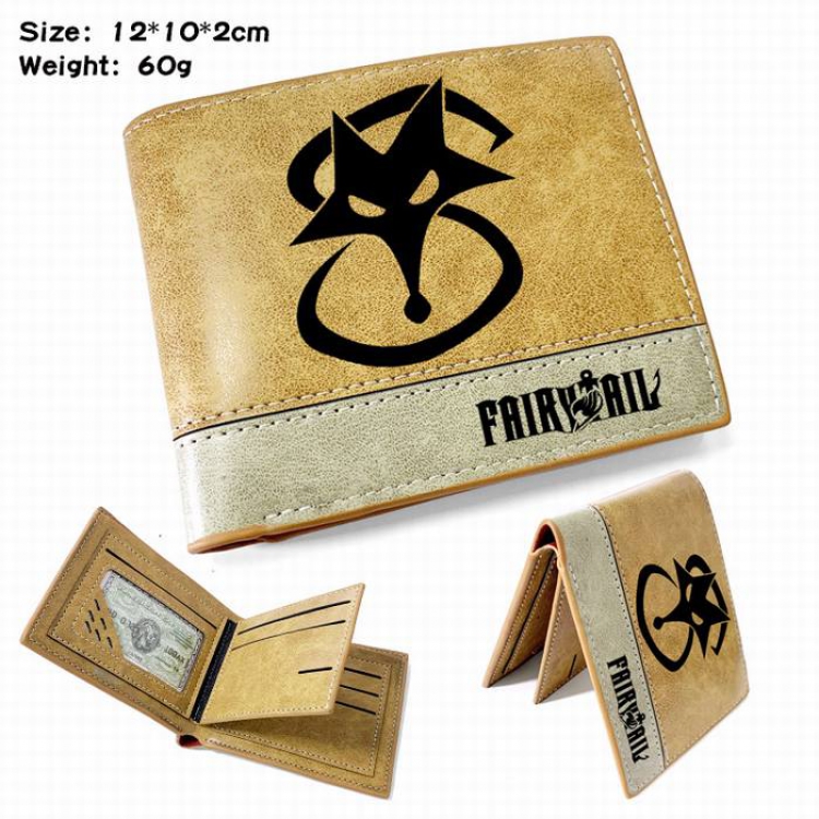 Fairy Tail-12 Anime high quality PU two fold embossed wallet 12X10X2CM 60G