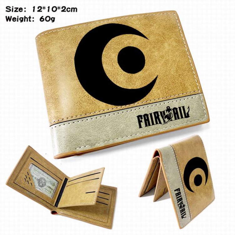 Fairy Tail-9 Anime high quality PU two fold embossed wallet 12X10X2CM 60G