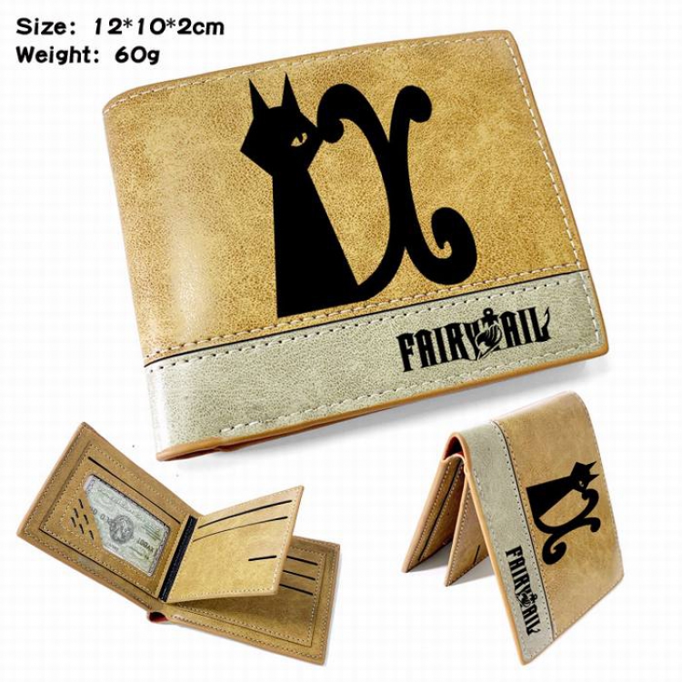 Fairy Tail-8 Anime high quality PU two fold embossed wallet 12X10X2CM 60G