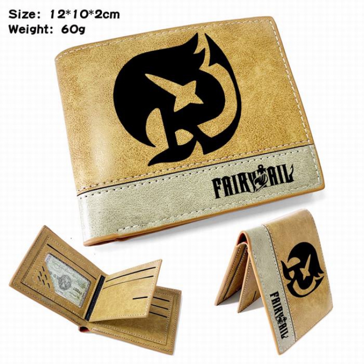 Fairy Tail-10 Anime high quality PU two fold embossed wallet 12X10X2CM 60G