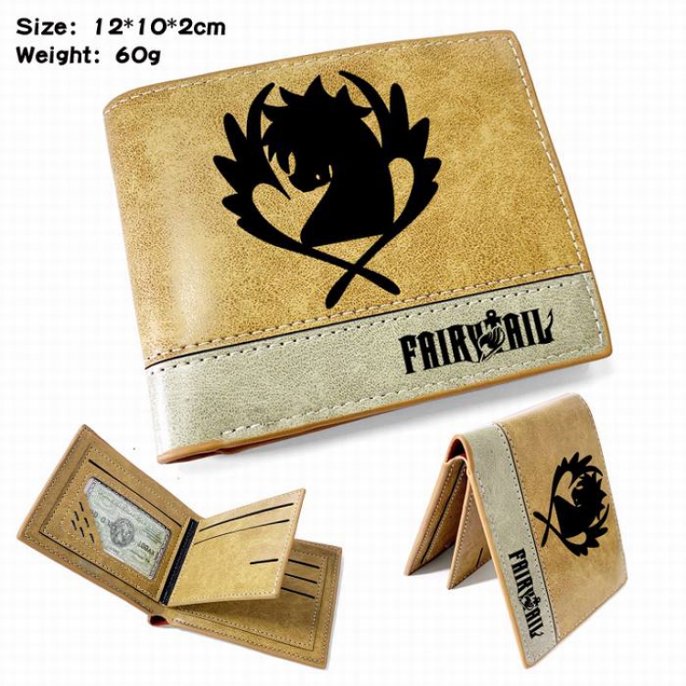 Fairy Tail-3 Anime high quality PU two fold embossed wallet 12X10X2CM 60G