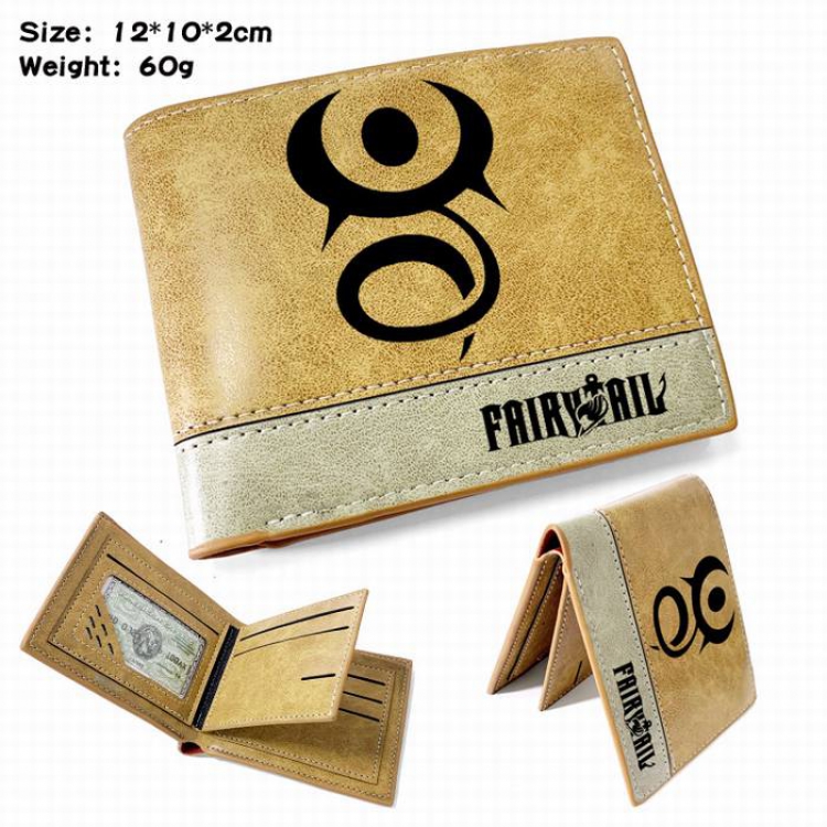 Fairy Tail-6 Anime high quality PU two fold embossed wallet 12X10X2CM 60G