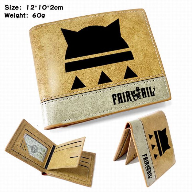 Fairy Tail-1 Anime high quality PU two fold embossed wallet 12X10X2CM 60G