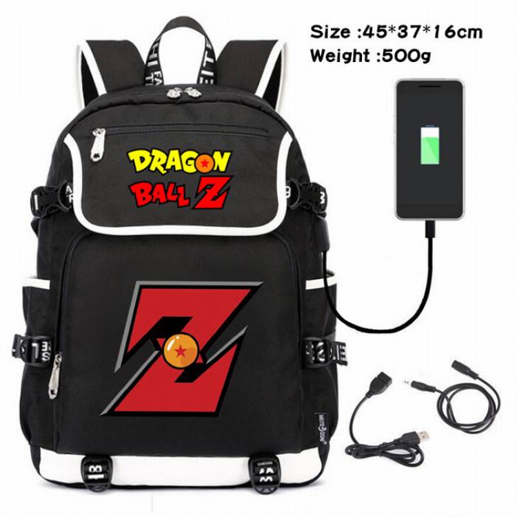 Dragon Ball-176 Anime 600D waterproof canvas backpack USB charging data line backpack