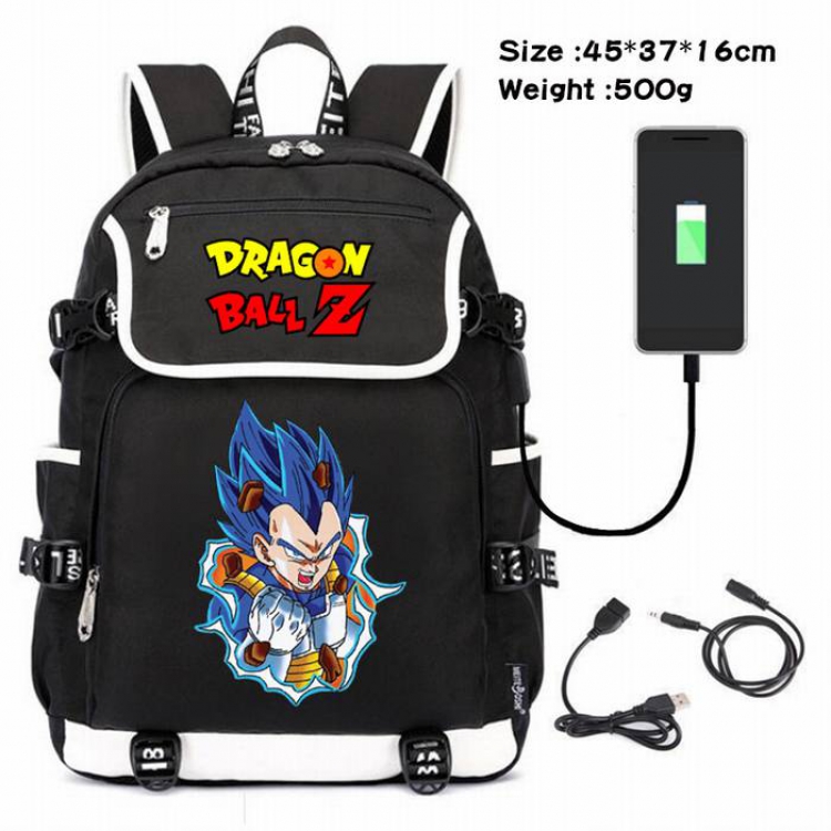 Dragon Ball-179 Anime 600D waterproof canvas backpack USB charging data line backpack