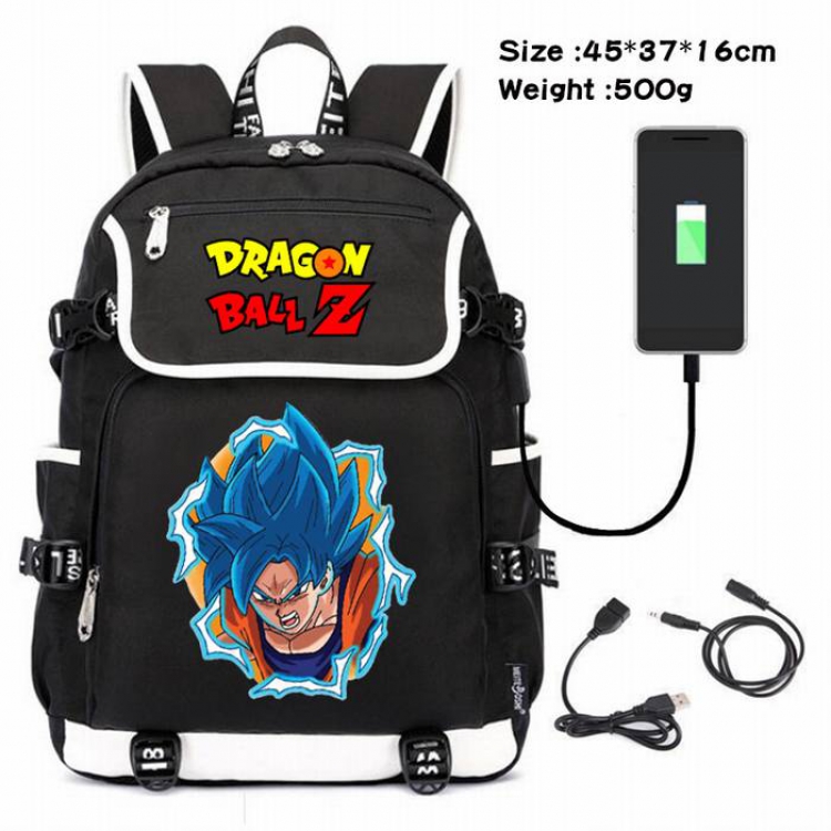 Dragon Ball-180 Anime 600D waterproof canvas backpack USB charging data line backpack