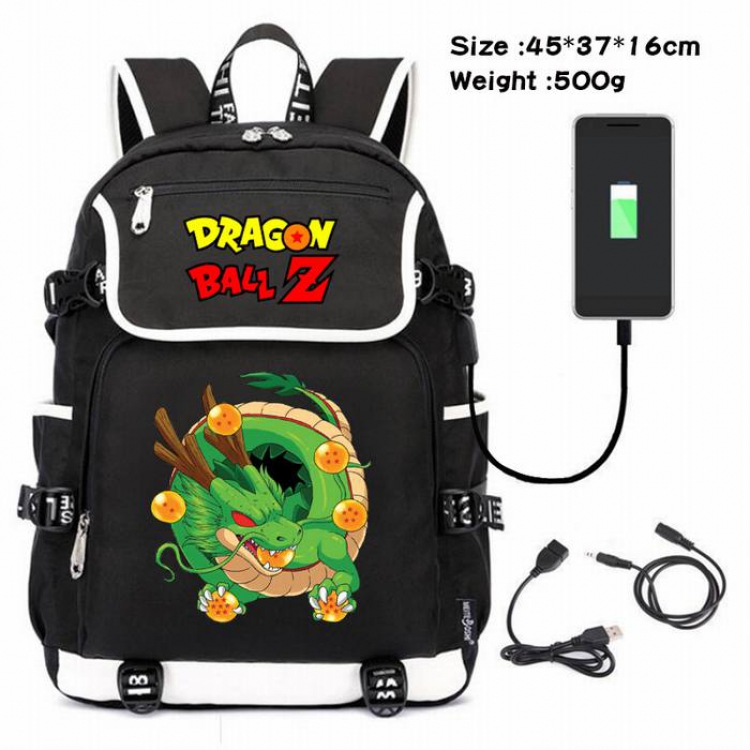 Dragon Ball-181 Anime 600D waterproof canvas backpack USB charging data line backpack