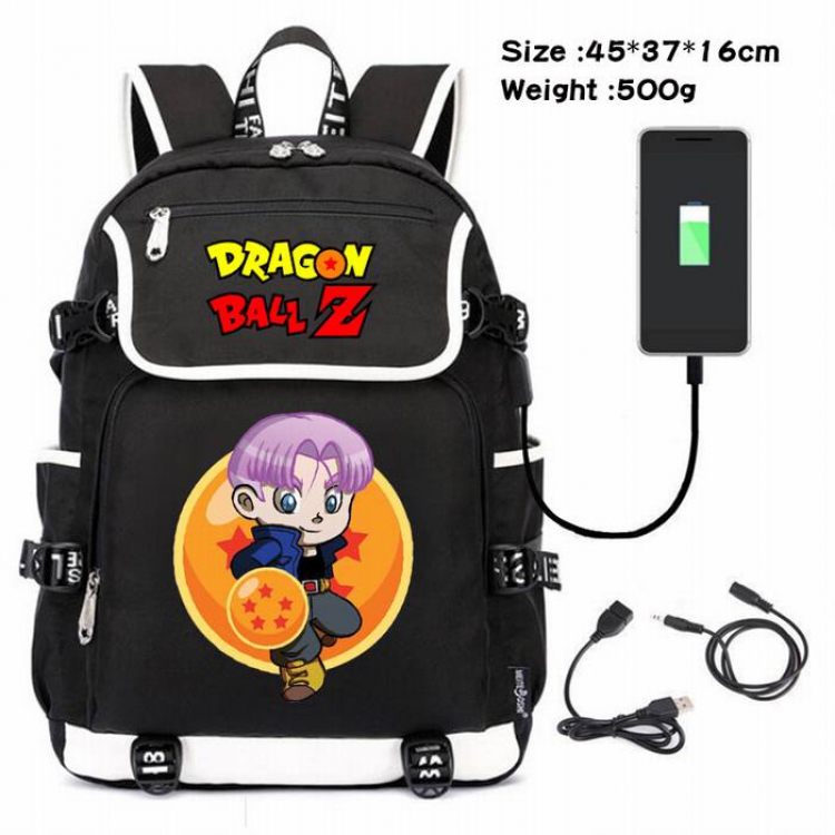 Dragon Ball-187 Anime 600D waterproof canvas backpack USB charging data line backpack