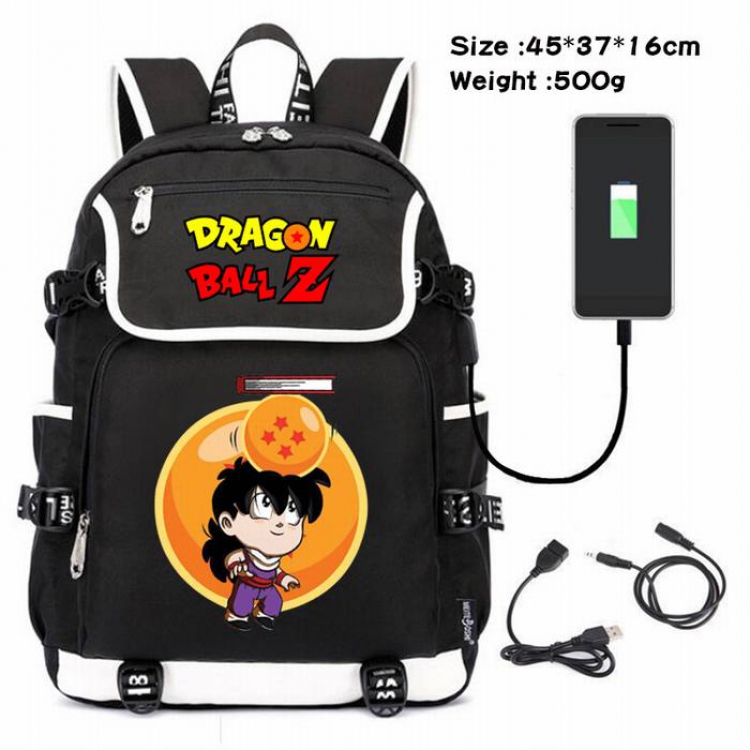 Dragon Ball-183 Anime 600D waterproof canvas backpack USB charging data line backpack