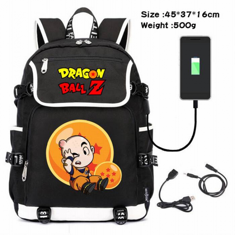 Dragon Ball-184 Anime 600D waterproof canvas backpack USB charging data line backpack