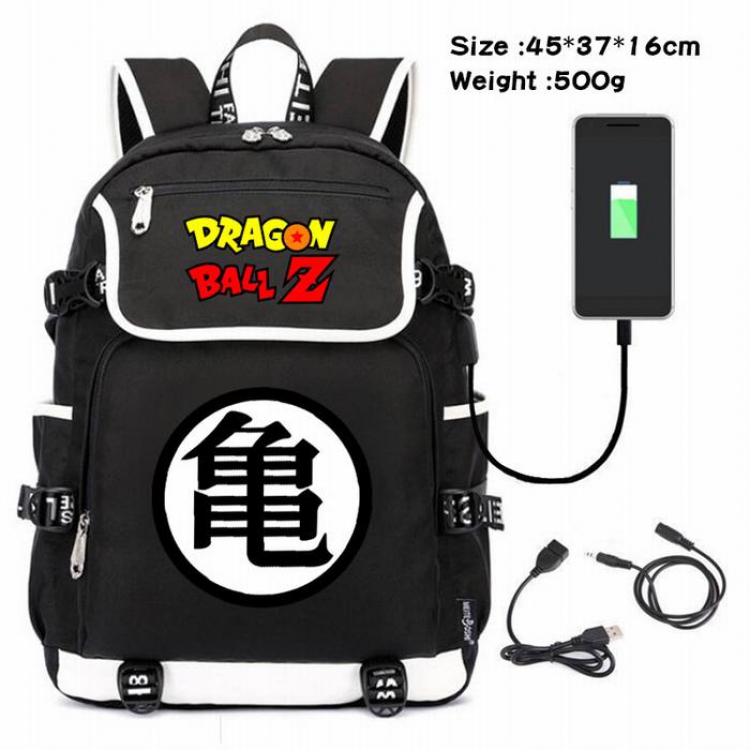 Dragon Ball-190 Anime 600D waterproof canvas backpack USB charging data line backpack