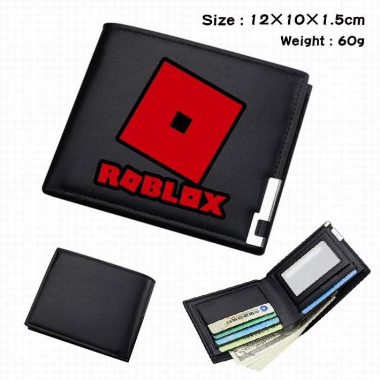 Roblox-273 Black Anime Short Folding Leather Wallet 12X10X1.5CM 60G