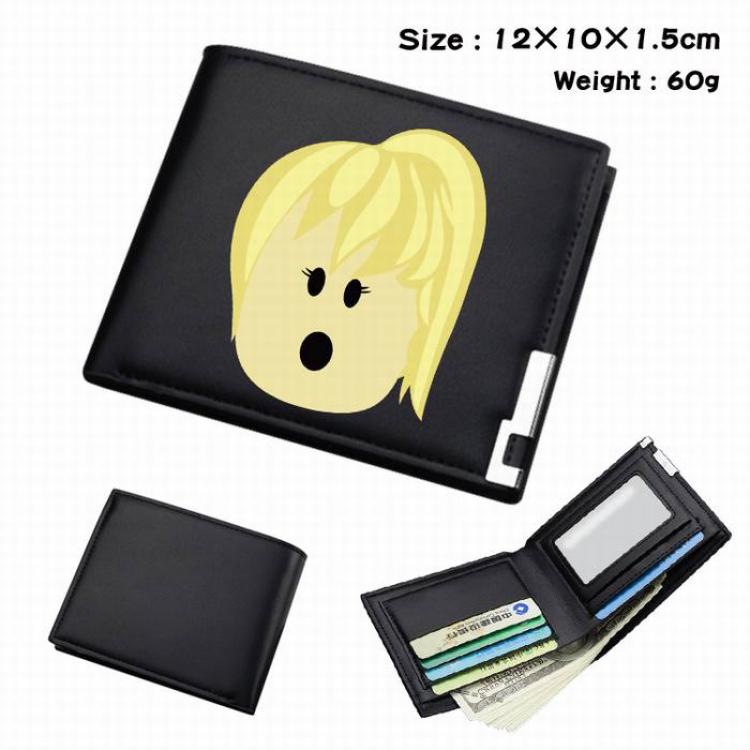 Roblox-275 Black Anime Short Folding Leather Wallet 12X10X1.5CM 60G