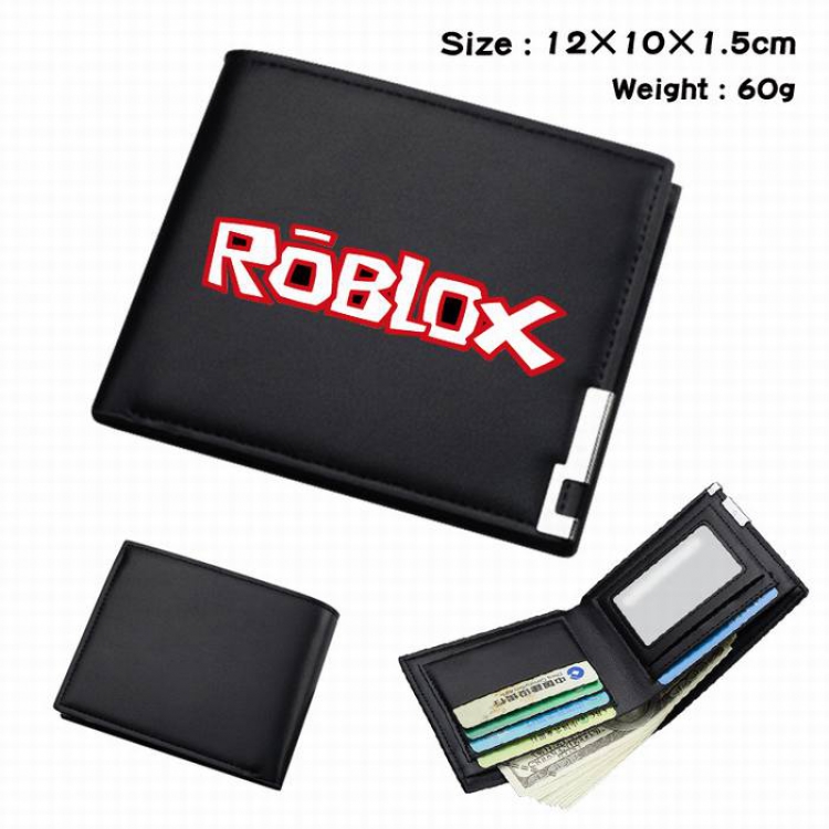 Roblox-282 Black Anime Short Folding Leather Wallet 12X10X1.5CM 60G