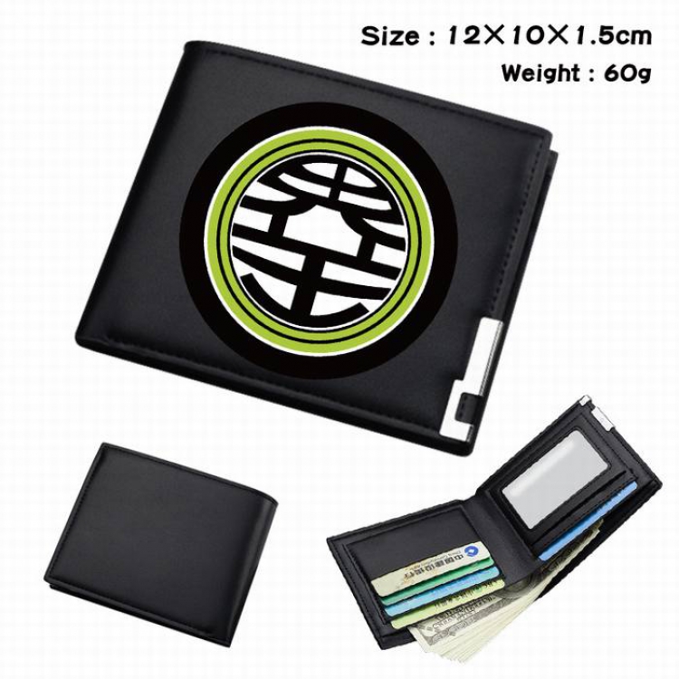 Dragon Ball-214 Black Anime Short Folding Leather Wallet 12X10X1.5CM 60G