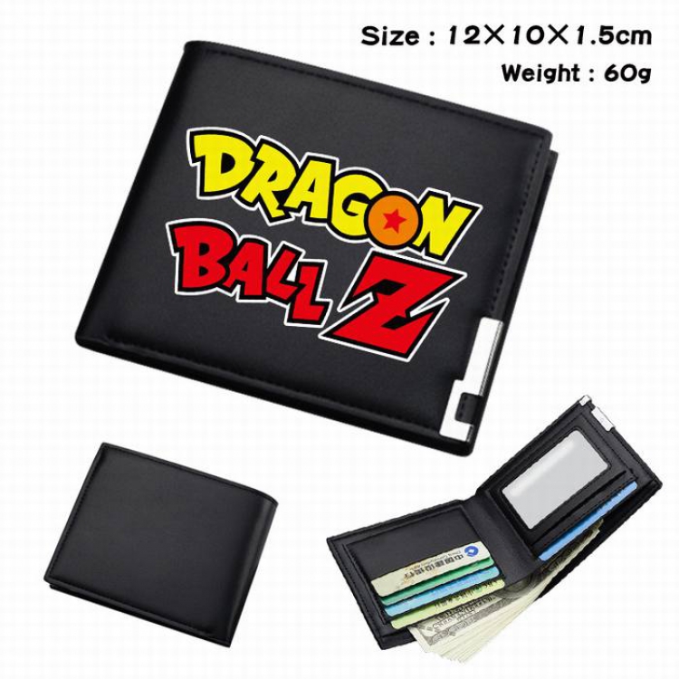 Dragon Ball-218 Black Anime Short Folding Leather Wallet 12X10X1.5CM 60G
