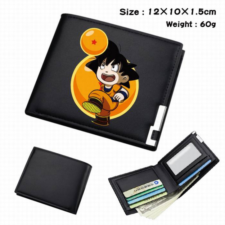 Dragon Ball-220 Black Anime Short Folding Leather Wallet 12X10X1.5CM 60G