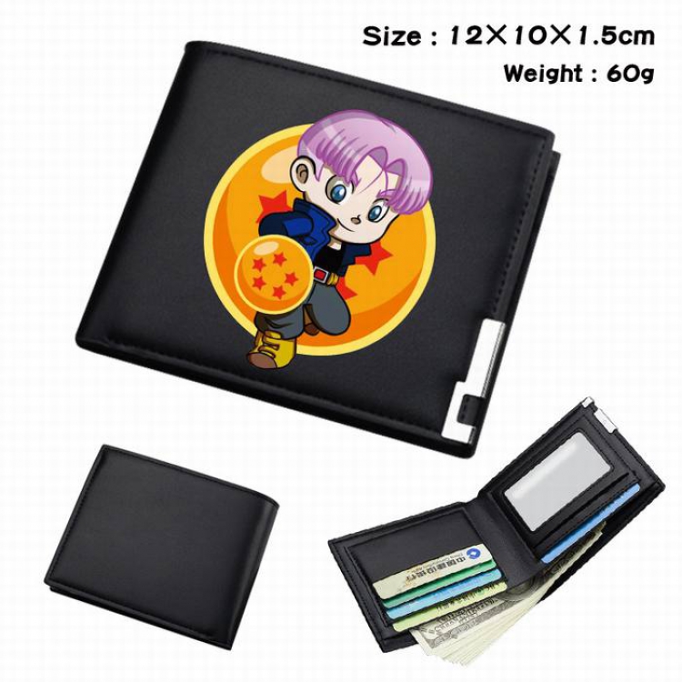 Dragon Ball-221 Black Anime Short Folding Leather Wallet 12X10X1.5CM 60G