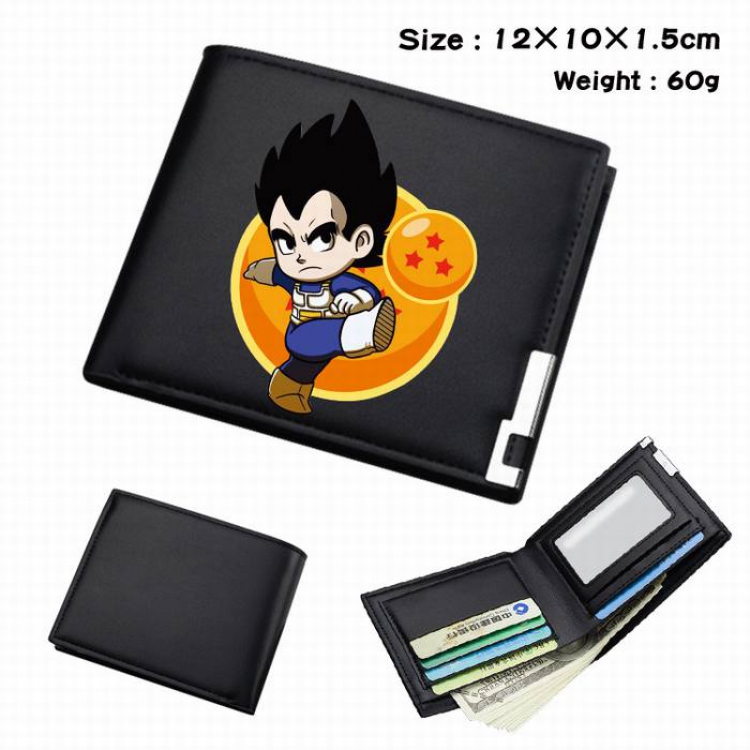 Dragon Ball-222 Black Anime Short Folding Leather Wallet 12X10X1.5CM 60G