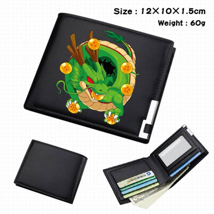 Dragon Ball-227 Black Anime Short Folding Leather Wallet 12X10X1.5CM 60G