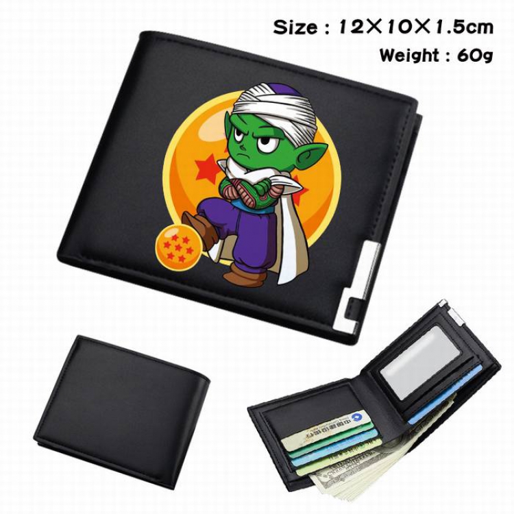 Dragon Ball-226 Black Anime Short Folding Leather Wallet 12X10X1.5CM 60G