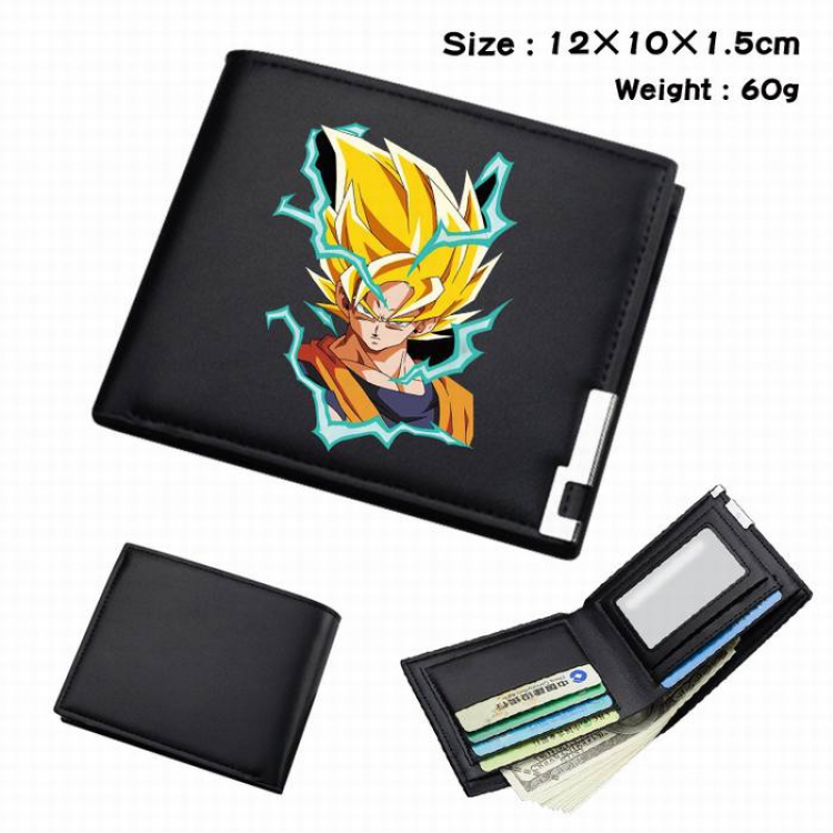 Dragon Ball-230 Black Anime Short Folding Leather Wallet 12X10X1.5CM 60G
