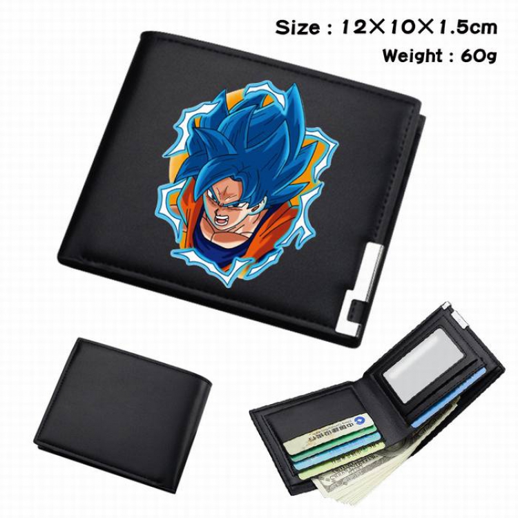 Dragon Ball-28 Black Anime Short Folding Leather Wallet 12X10X1.5CM 60G