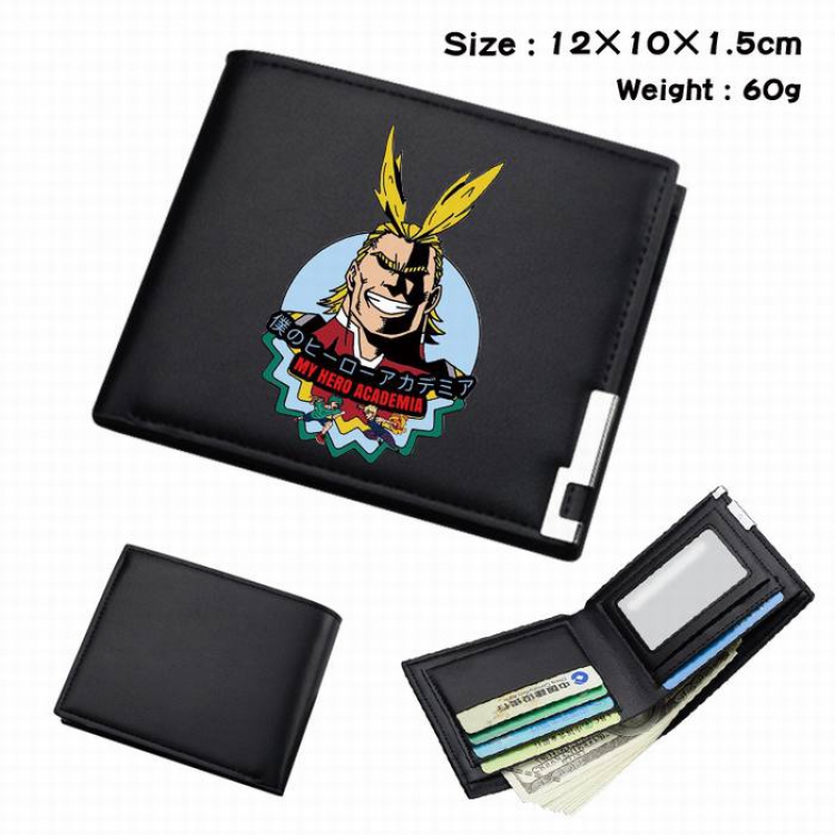 My Hero Academia-244 Black Anime Short Folding Leather Wallet 12X10X1.5CM 60G