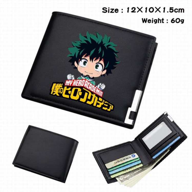 My Hero Academia-251 Black Anime Short Folding Leather Wallet 12X10X1.5CM 60G