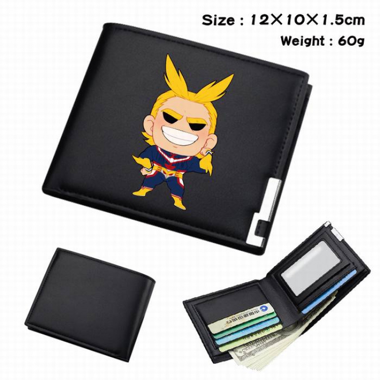 My Hero Academia-265 Black Anime Short Folding Leather Wallet 12X10X1.5CM 60G