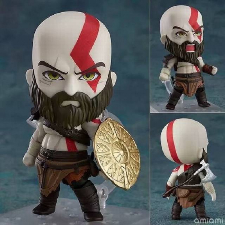 God of War 925# Q version clay Kratos Movable face doll Boxed Figure Decoration Model 10CM