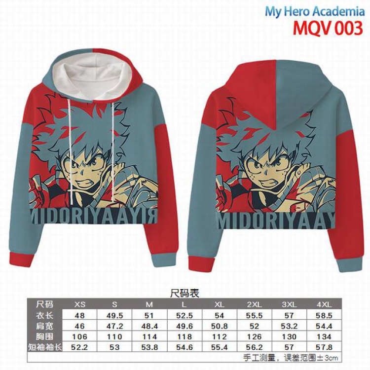 My Hero Academia Full color printed hooded pullover sweater 9 sizes from XXS to 4XL MQV 003
