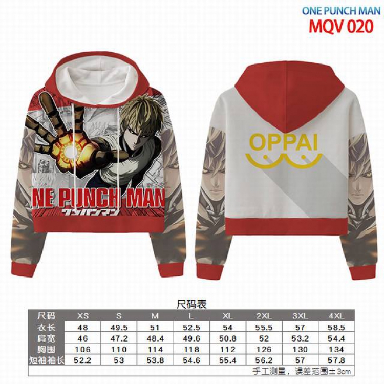 One Punch Man Full color printed hooded pullover sweater 9 sizes from XXS to 4XL MQV 020