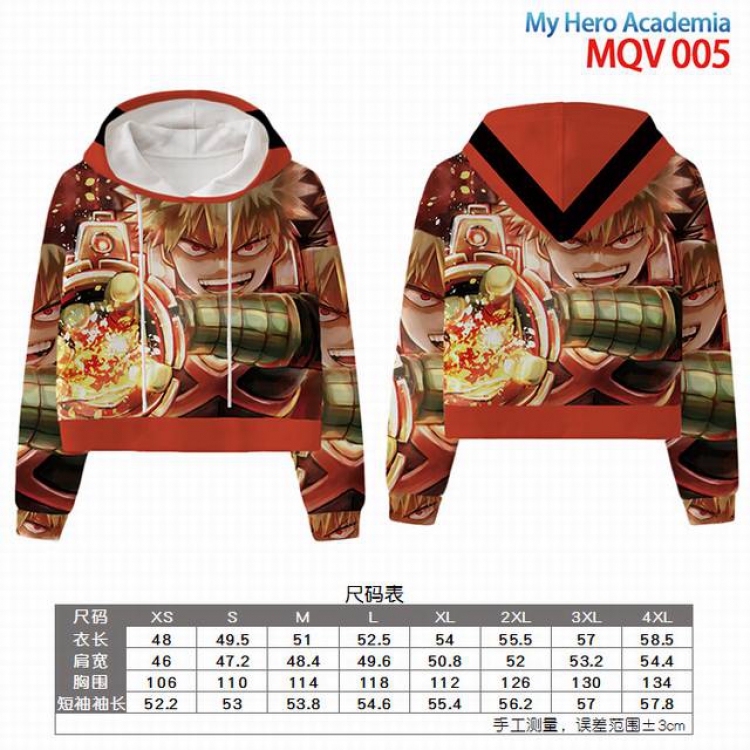 My Hero Academia Full color printed hooded pullover sweater 9 sizes from XXS to 4XL MQV 005