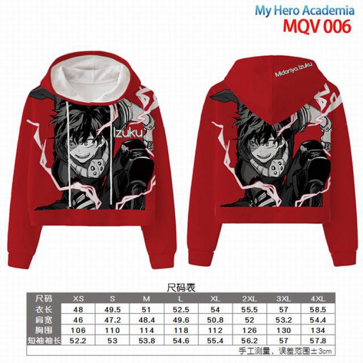 My Hero Academia Full color printed hooded pullover sweater 9 sizes from XXS to 4XL MQV 006