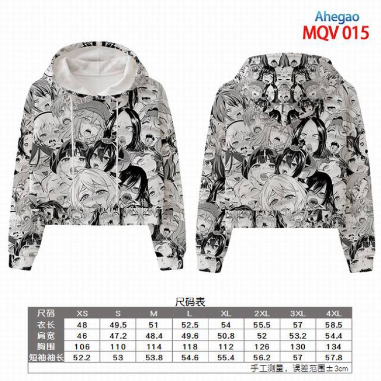 Ahegao Full color printed hooded pullover sweater 9 sizes from XXS to 4XL MQV 015
