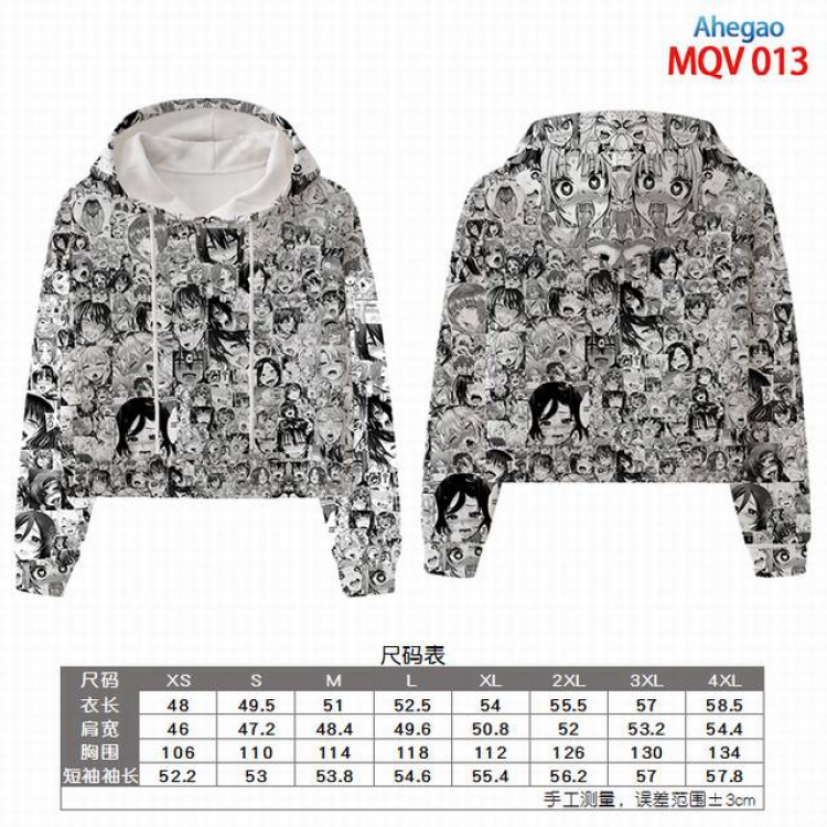 Ahegao Full color printed hooded pullover sweater 9 sizes from XXS to 4XL MQV 013